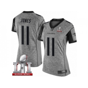 Women's Nike Atlanta Falcons #11 Julio Jones Limited Gray Gridiron Super Bowl LI 51 NFL Jersey