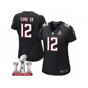 Women's Nike Atlanta Falcons #12 Mohamed Sanu Limited Black Alternate Super Bowl LI 51 NFL Jersey