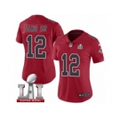 Women's Nike Atlanta Falcons #12 Mohamed Sanu Limited Red Rush Super Bowl LI 51 NFL Jersey