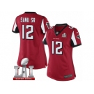 Women's Nike Atlanta Falcons #12 Mohamed Sanu Limited Red Team Color Super Bowl LI 51 NFL Jersey