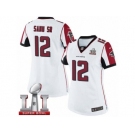 Women's Nike Atlanta Falcons #12 Mohamed Sanu Limited White Super Bowl LI 51 NFL Jersey