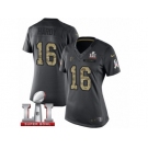 Women's Nike Atlanta Falcons #16 Justin Hardy Limited Black 2016 Salute to Service Super Bowl LI 51 NFL Jersey
