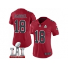 Women's Nike Atlanta Falcons #18 Taylor Gabriel Limited Red Rush Super Bowl LI 51 NFL Jersey