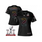 Women's Nike Atlanta Falcons #2 Matt Ryan Game Black Fashion Super Bowl LI 51 NFL Jersey
