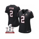 Women's Nike Atlanta Falcons #2 Matt Ryan Limited Black Alternate Super Bowl LI 51 NFL Jersey