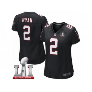 Women's Nike Atlanta Falcons #2 Matt Ryan Limited Black Alternate Super Bowl LI 51 NFL Jersey