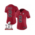 Women's Nike Atlanta Falcons #2 Matt Ryan Limited Red Rush Super Bowl LI 51 NFL Jersey