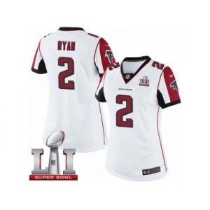 Women's Nike Atlanta Falcons #2 Matt Ryan Limited White Super Bowl LI 51 NFL Jersey