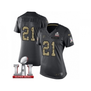 Women's Nike Atlanta Falcons #21 Desmond Trufant Limited Black 2016 Salute to Service Super Bowl LI 51 NFL Jersey