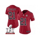 Women's Nike Atlanta Falcons #21 Desmond Trufant Limited Red Rush Super Bowl LI 51 NFL Jersey