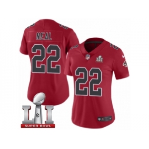 Women's Nike Atlanta Falcons #22 Keanu Neal Limited Red Rush Super Bowl LI 51 NFL Jersey