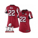 Women's Nike Atlanta Falcons #22 Keanu Neal Limited Red Team Color Super Bowl LI 51 NFL Jersey