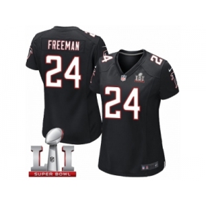 Women's Nike Atlanta Falcons #24 Devonta Freeman Limited Black Alternate Super Bowl LI 51 NFL Jersey