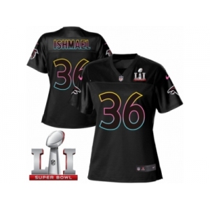 Women's Nike Atlanta Falcons #36 Kemal Ishmael Game Black Fashion Super Bowl LI 51 NFL Jersey