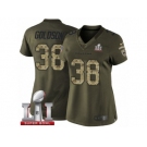 Women's Nike Atlanta Falcons #38 Dashon Goldson Limited Green Salute to Service Super Bowl LI 51 NFL Jersey
