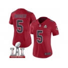 Women's Nike Atlanta Falcons #5 Matt Bosher Limited Red Rush Super Bowl LI 51 NFL Jersey