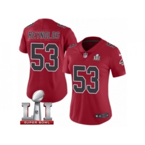 Women's Nike Atlanta Falcons #53 LaRoy Reynolds Limited Red Rush Super Bowl LI 51 NFL Jersey