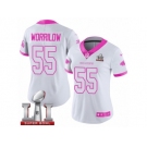 Women's Nike Atlanta Falcons #55 Paul Worrilow Limited White Pink Rush Fashion Super Bowl LI 51 NFL Jersey
