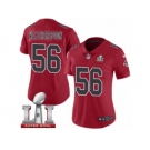 Women's Nike Atlanta Falcons #56 Sean Weatherspoon Limited Red Rush Super Bowl LI 51 NFL Jersey