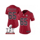 Women's Nike Atlanta Falcons #65 Chris Chester Limited Red Rush Super Bowl LI 51 NFL Jersey