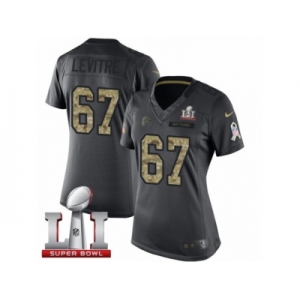 Women's Nike Atlanta Falcons #67 Andy Levitre Limited Black 2016 Salute to Service Super Bowl LI 51 NFL Jersey