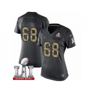 Women's Nike Atlanta Falcons #68 Mike Person Limited Black 2016 Salute to Service Super Bowl LI 51 NFL Jersey