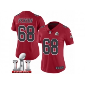 Women's Nike Atlanta Falcons #68 Mike Person Limited Red Rush Super Bowl LI 51 NFL Jersey