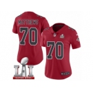 Women's Nike Atlanta Falcons #70 Jake Matthews Limited Red Rush Super Bowl LI 51 NFL Jersey