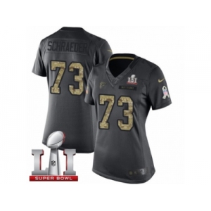 Women's Nike Atlanta Falcons #73 Ryan Schraeder Limited Black 2016 Salute to Service Super Bowl LI 51 NFL Jersey