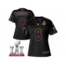Women's Nike Atlanta Falcons #8 Matt Schaub Game Black Fashion Super Bowl LI 51 NFL Jersey