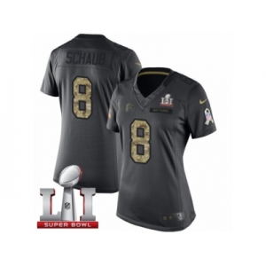 Women's Nike Atlanta Falcons #8 Matt Schaub Limited Black 2016 Salute to Service Super Bowl LI 51 NFL Jersey