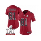 Women's Nike Atlanta Falcons #81 Austin Hooper Limited Red Rush Super Bowl LI 51 NFL Jersey