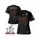 Women's Nike Atlanta Falcons #90 Derrick Shelby Game Black Fashion Super Bowl LI 51 NFL Jersey