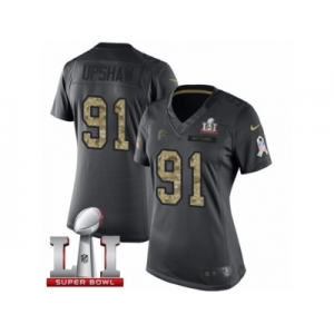 Women's Nike Atlanta Falcons #91 Courtney Upshaw Limited Black 2016 Salute to Service Super Bowl LI 51 NFL Jersey