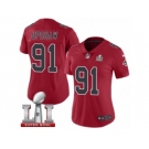 Women's Nike Atlanta Falcons #91 Courtney Upshaw Limited Red Rush Super Bowl LI 51 NFL Jersey