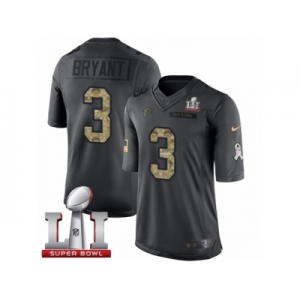 Youth Nike Atlanta Falcons #3 Matt Bryant Limited Black 2016 Salute to Service Super Bowl LI 51 NFL Jersey