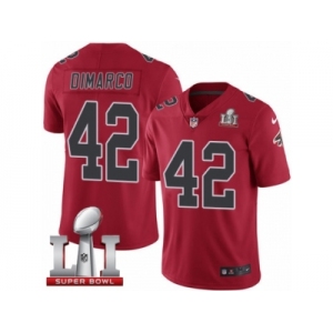 Youth Nike Atlanta Falcons #42 Patrick DiMarco Limited Red Rush Super Bowl LI 51 NFL Jersey