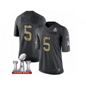 Youth Nike Atlanta Falcons #5 Matt Bosher Limited Black 2016 Salute to Service Super Bowl LI 51 NFL Jersey