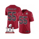 Youth Nike Atlanta Falcons #55 Paul Worrilow Limited Red Rush Super Bowl LI 51 NFL Jersey