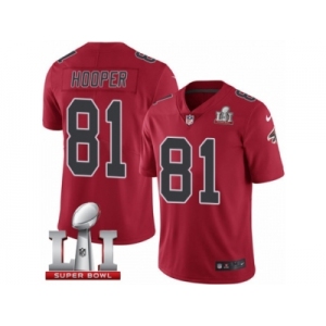 Youth Nike Atlanta Falcons #81 Austin Hooper Limited Red Rush Super Bowl LI 51 NFL Jersey