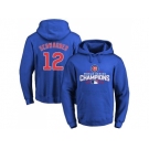 Chicago Cubs #12 Kyle Schwarber Blue 2016 World Series Champions Pullover Baseball Hoodie