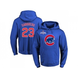 Chicago Cubs #23 Ryne Sandberg Blue 2016 World Series Champions Primary Logo Pullover Baseball Hoodie