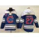 Chicago Cubs #27 Addison Russell Blue Sawyer Hooded Sweatshirt MLB Hoodie
