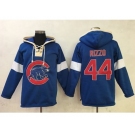 Chicago Cubs #44 Anthony Rizzo Blue Pullover Baseball Hoodie