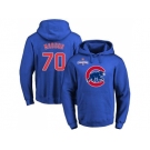 Chicago Cubs #70 Joe Maddon Blue 2016 World Series Champions Primary Logo Pullover Baseball Hoodie