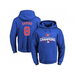 Chicago Cubs #8 Andre Dawson Blue 2016 World Series Champions Pullover Baseball Hoodie