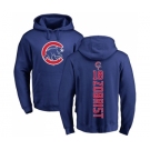 MLB Nike Chicago Cubs #18 Ben Zobrist Royal Blue Backer Pullover Hoodie