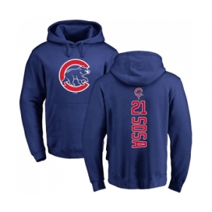 MLB Nike Chicago Cubs #21 Sammy Sosa Royal Blue Backer Pullover Hoodie