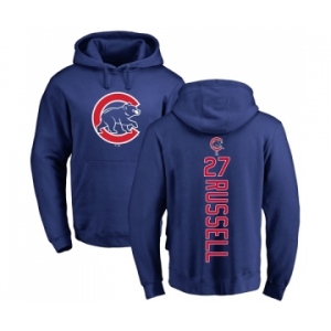 MLB Nike Chicago Cubs #27 Addison Russell Royal Blue Backer Pullover Hoodie