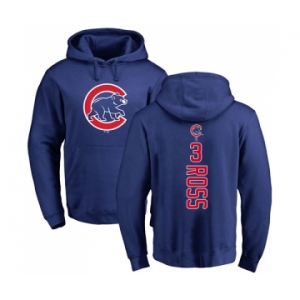 MLB Nike Chicago Cubs #3 David Ross Royal Blue Backer Pullover Hoodie